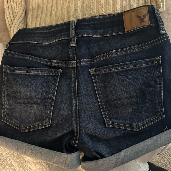 AEO American Eagle Denim Cutoff Shorts in Super Stretch Like New AEO Denim Cafe - Picture 6 of 11